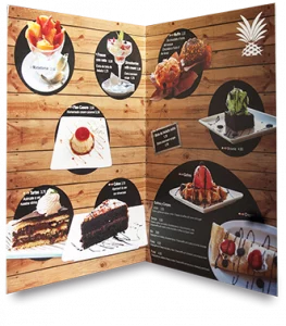 Interior carta de postres