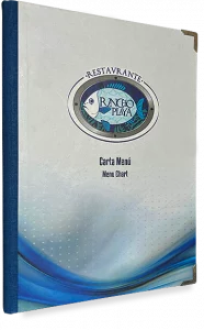 Carta de chiringuito con lomo a juego