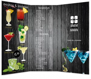 Carta de cocktails en tapas duras